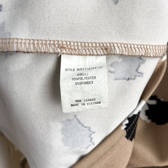 Melloday Women's Tops Blouses - Tan Pattern, Round Neck, Short Sleeve, Size XL - Picture 7 of 7